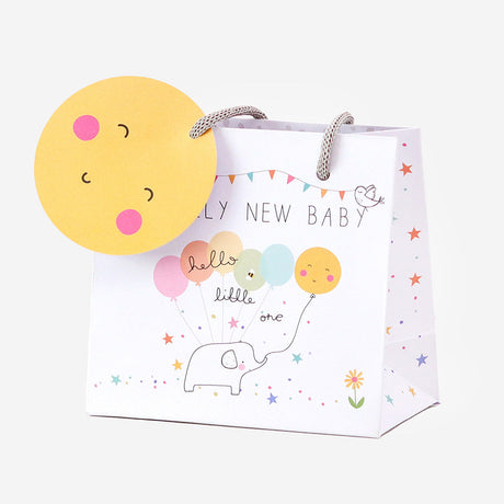 Belly Button Giftware New Baby Rainbow Balloons Gift Bag S