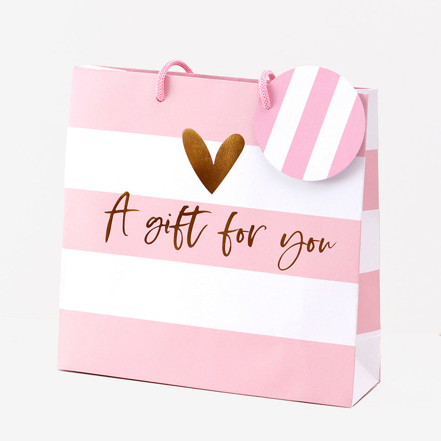 Belly Button Giftware Gift For You Pink Stripes Gift Bag Me