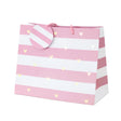 Belly Button Giftware Pink Stripes And Hearts Gift Bag Med