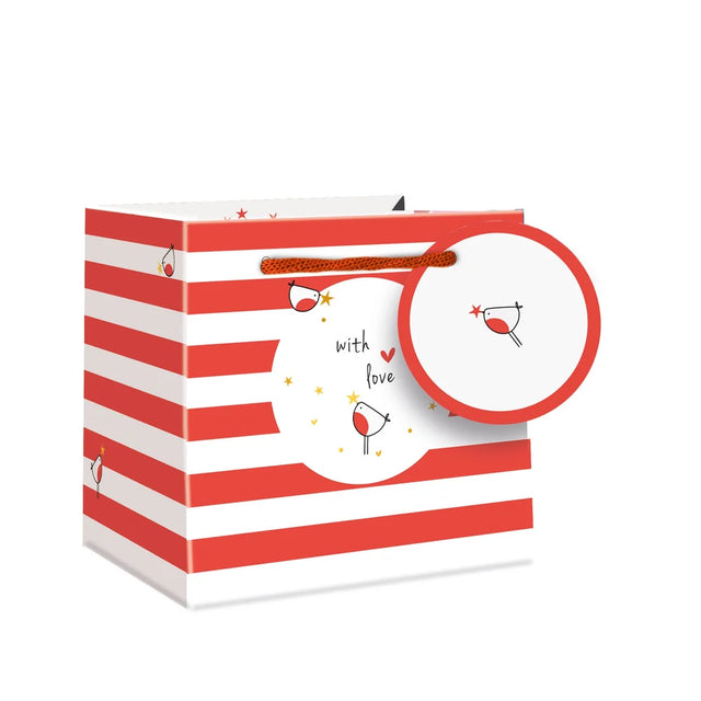 Robin & Stripes Christmas Mug Bag