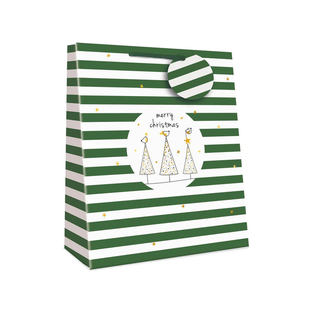 Green Stripes Christmas Bag - Portrait