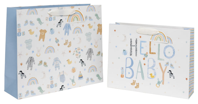 Hello Baby Blue Gift Bag - Large