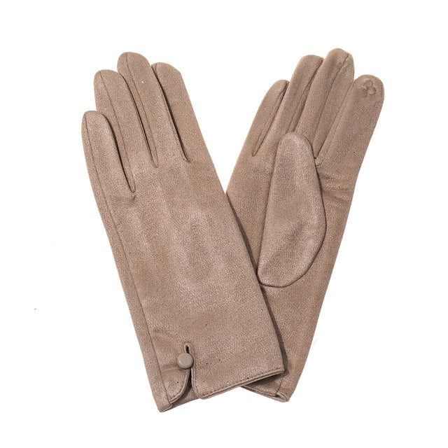 Button Detail Glove - Stone