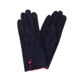 Button Detail Glove - Navy