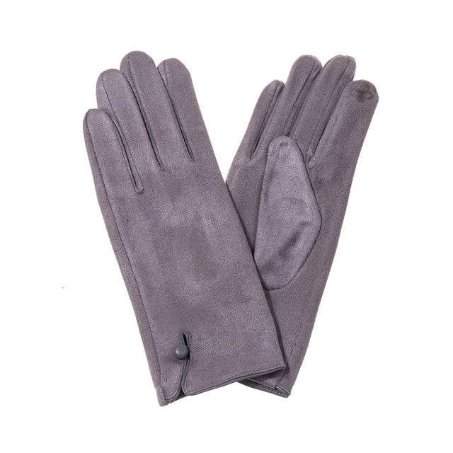 Button Detail Glove - Grey