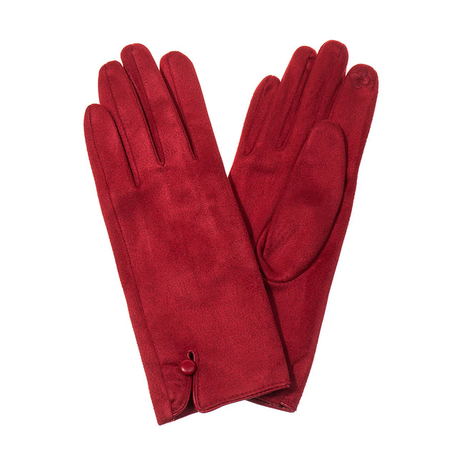 Button Detail Glove - Poppy
