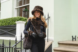 Zebra Faux Fur Cuff with Horse Bit Detail Gloves