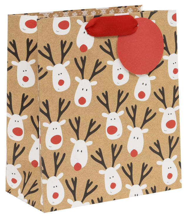 Reindeer Selfie Gift Bag - Medium