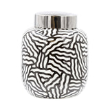 Black and White Ginger Jar 26cm