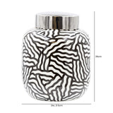 Black and White Ginger Jar 26cm