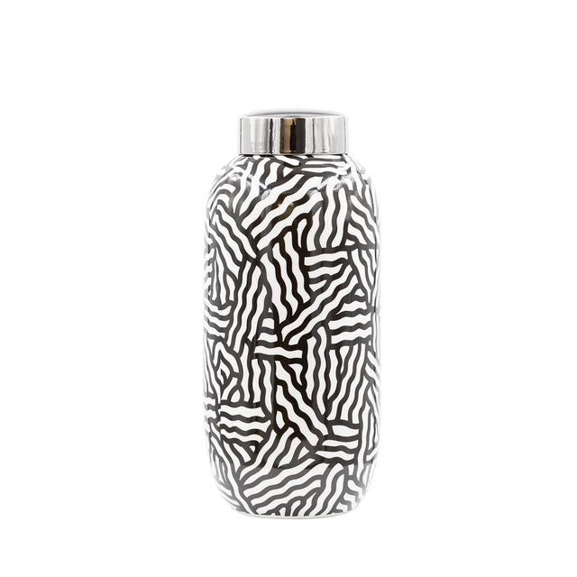 Black and White Ginger Jar 38cm