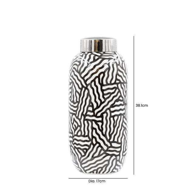 Black and White Ginger Jar 38cm