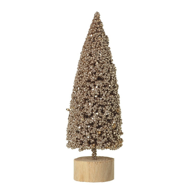 Gold Tree With Wooden Base