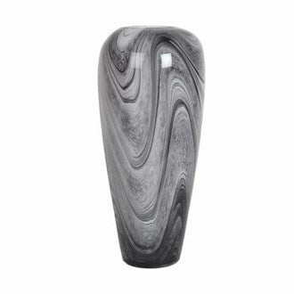 Grey Swirl Glass Vase - 37cm