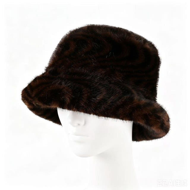 Faux Fur Bucket Hat - Zebra
