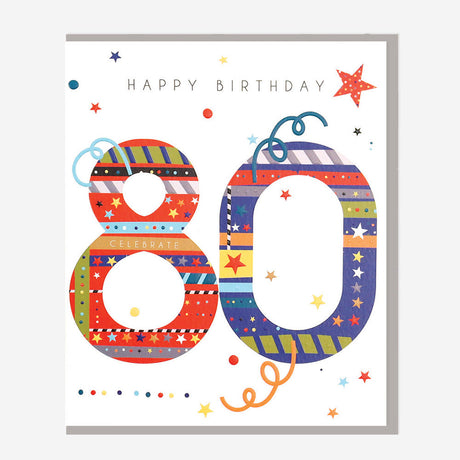 Belly Button Giftware Male 80th Birthday Card