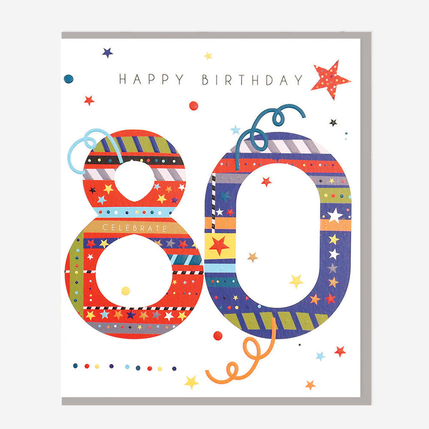 Belly Button Giftware Male 80th Birthday Card