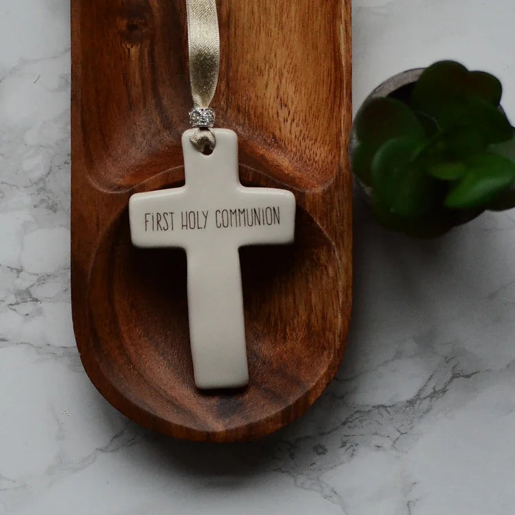 First Holy Communion Ceramic Cross – Scarlet Ribbons