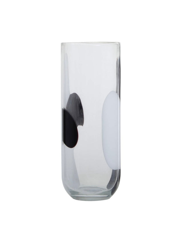 Large Tall Glass Vase with Abstract Pattern