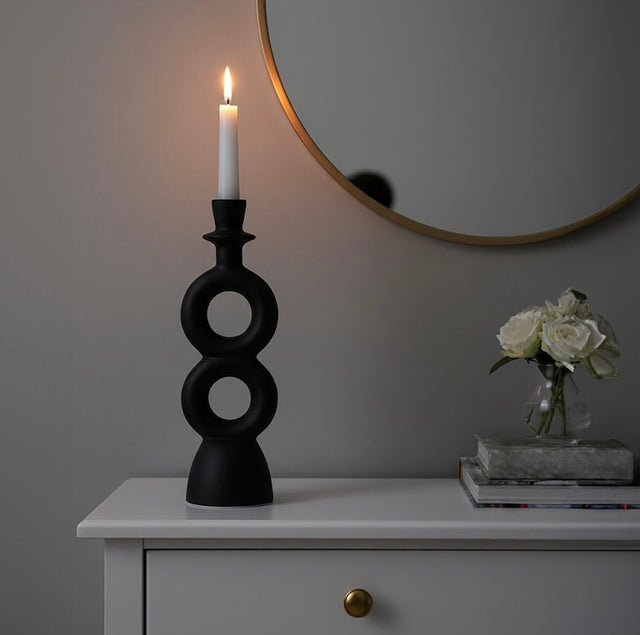 Hapax Black Candle Holder