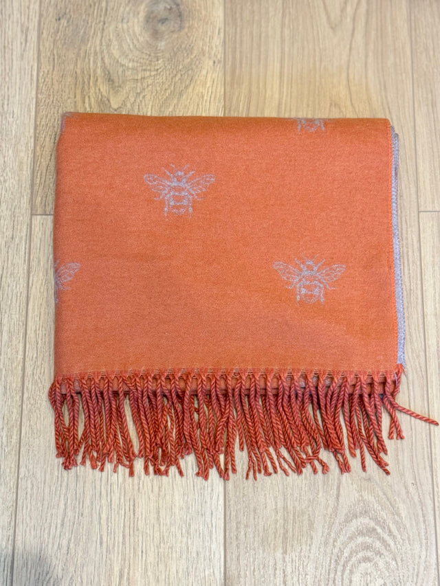 Orange and Grey Bee Scarf