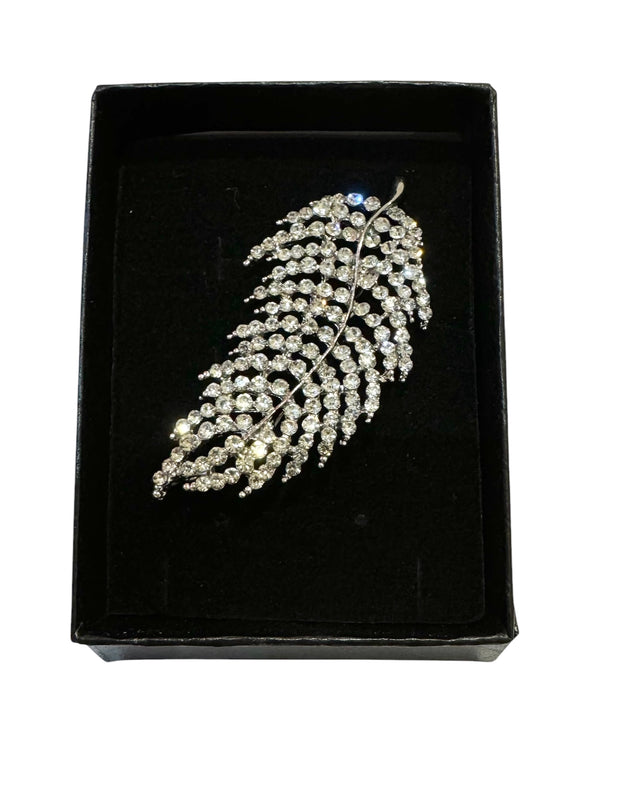Feather Crystal Brooch
