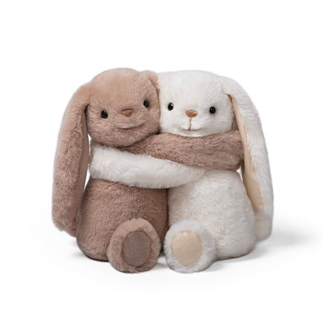 Silverleaf Grey Leveret Hugging Bunnies 18cm
