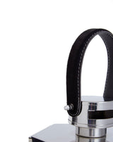 Large Silver Hexagonal Lantern with Leather Handle