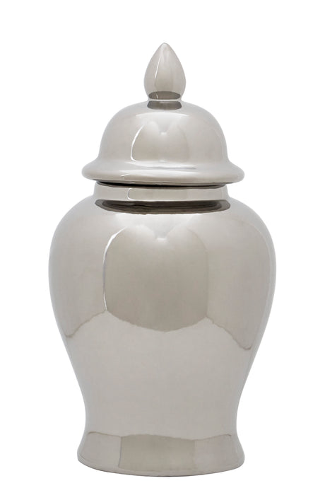 Silver Ceramic Jar Small