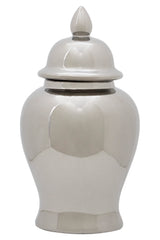 Silver Ceramic Jar Large