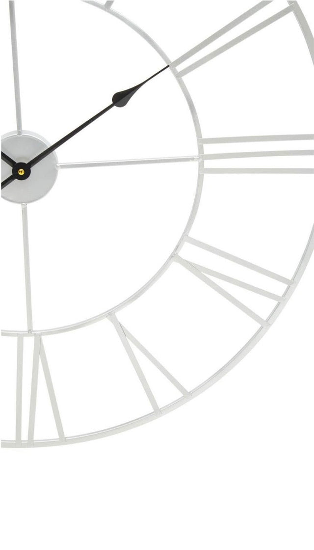 Genova Silver Metal Wall Clock 80cm