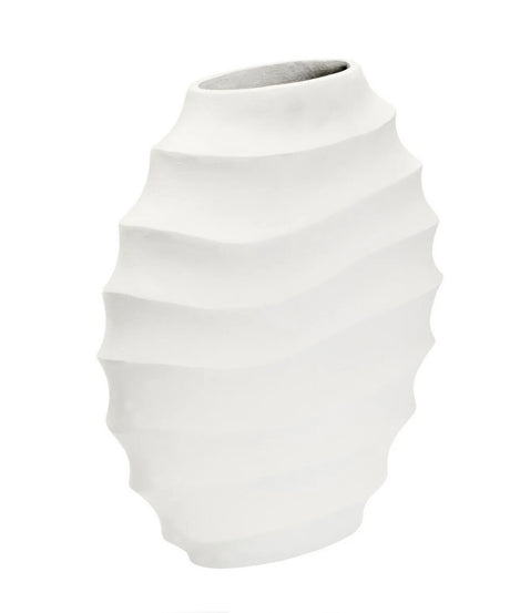 Ivory Rippled Vase - Small