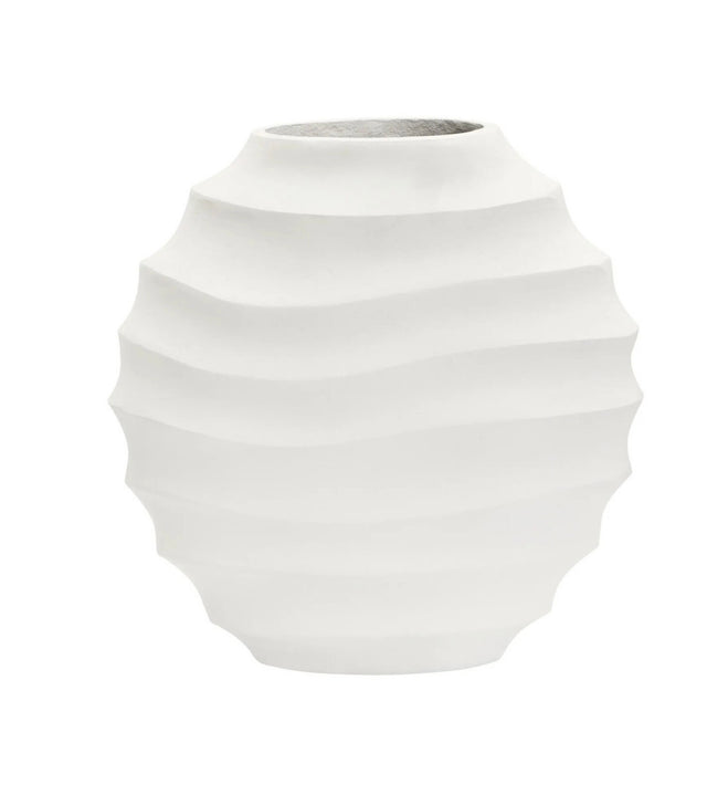 Ivory Rippled Vase - Small