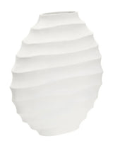 Ivory Rippled Vase - Large