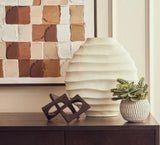 Ivory Rippled Vase - Large
