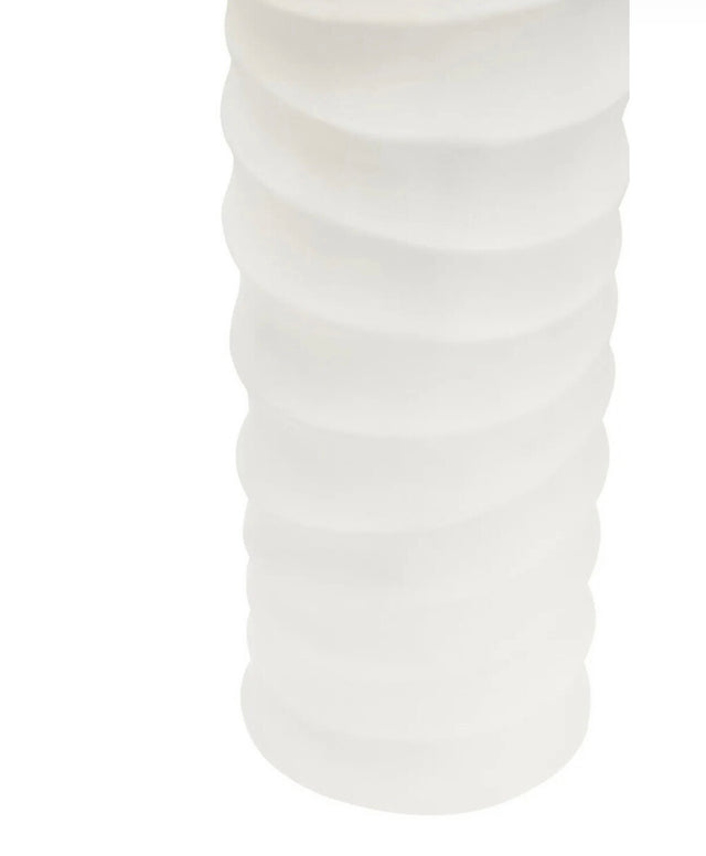 Ivory Rippled Vase - Small