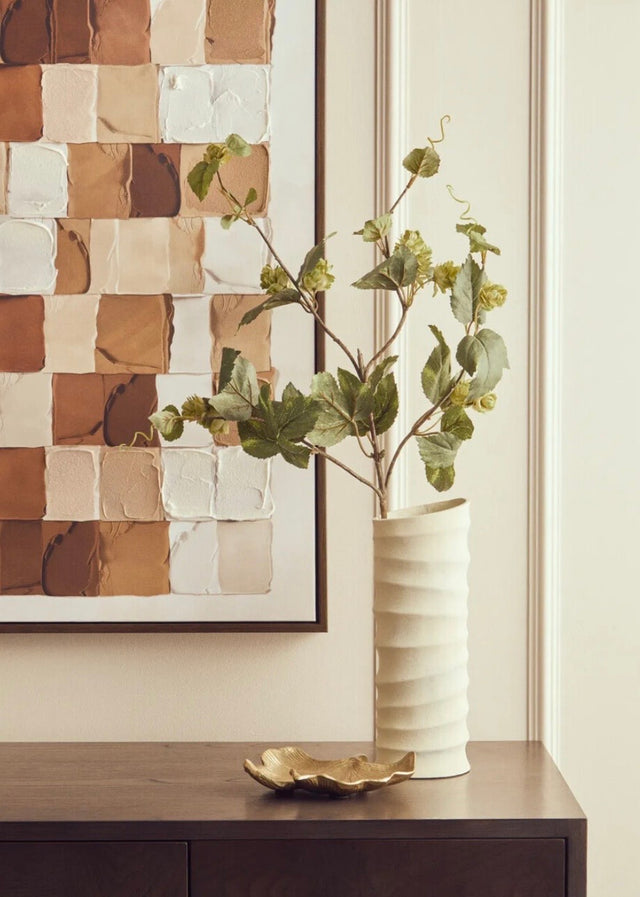 Ivory Rippled Vase - Small
