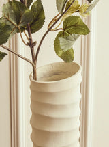 Ivory Rippled Slim Vase - Large