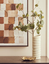 Ivory Rippled Slim Vase - Large