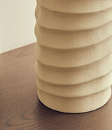 Ivory Rippled Slim Vase - Large