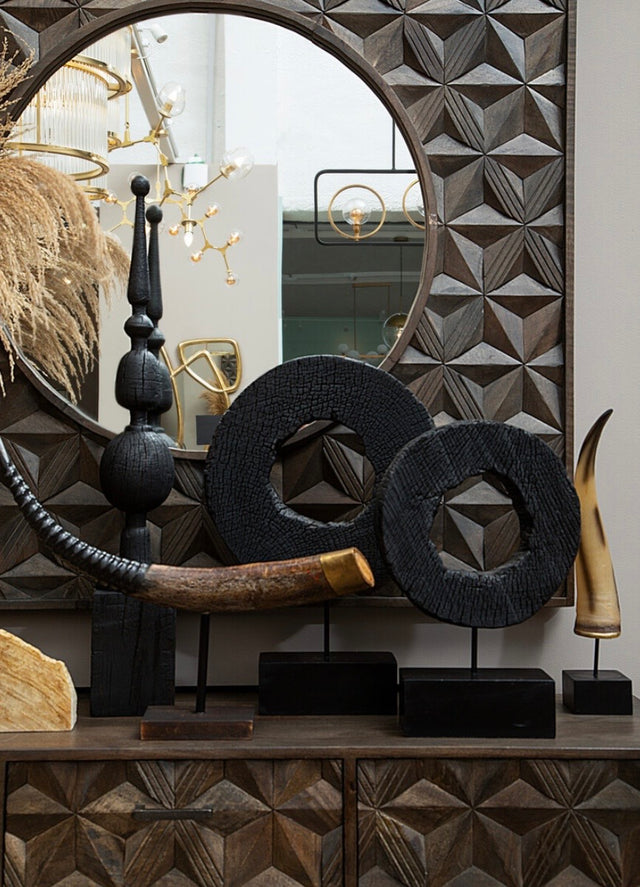 Mango Wood Sculpture On stand - Small
