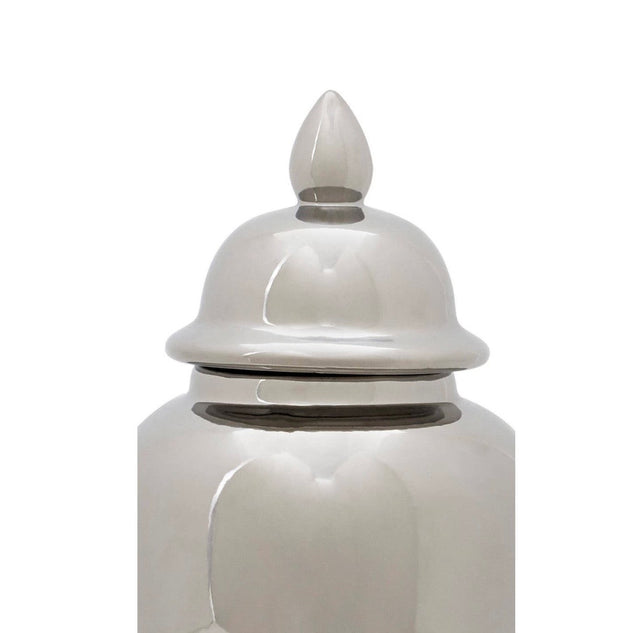 Silver Ceramic Jar Small