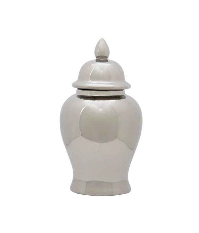 Silver Ceramic Jar Small