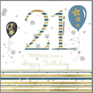 Male 21st Birthday Card