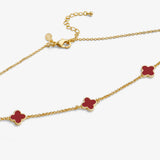 Joma Signature Clover Gold Plated Bracelet - Red