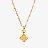 Joma Textured Clover Gold Plated Necklace