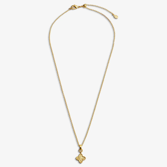 Joma Textured Clover Gold Plated Necklace