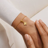 Joma Textured Clover Gold Plated Bracelet