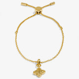 Joma Textured Clover Gold Plated Bracelet