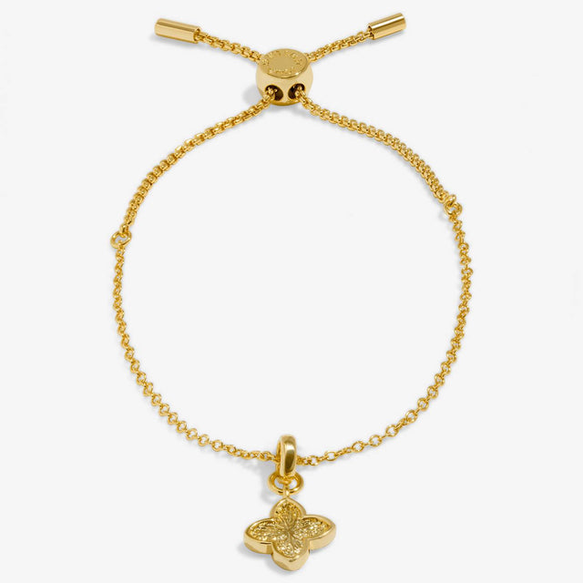 Joma Textured Clover Gold Plated Bracelet